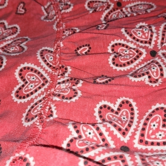 𝅺healthtex Red Paisley Hearts Pattern Racerback Tank Dress - Picture 2 of 4